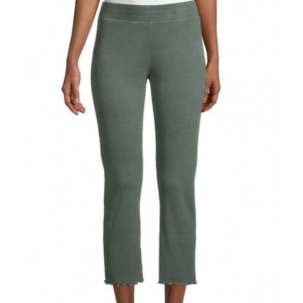 Wildfox Delia Olive Ribbed Crop Pants Size XS New